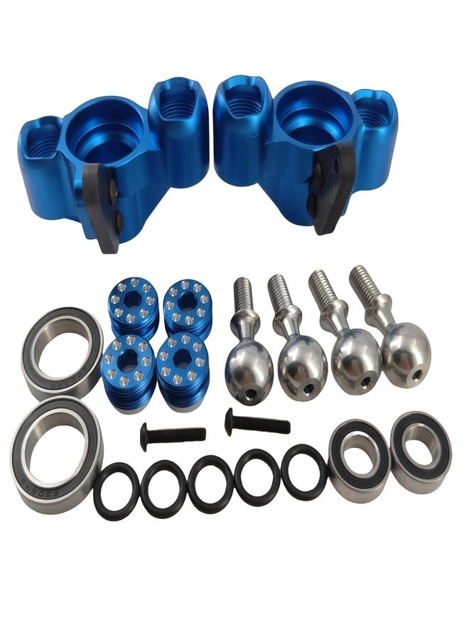Ruivexi Aluminum Front Steering Knuckles & Caster Blocks with Pivot Balls - Compatible with Arrma 1/8 Kraton, Outcast, Notorious 6S BLX - Upgrade Parts Replace AR330505 ARAC9366 (Blue) - Image 2